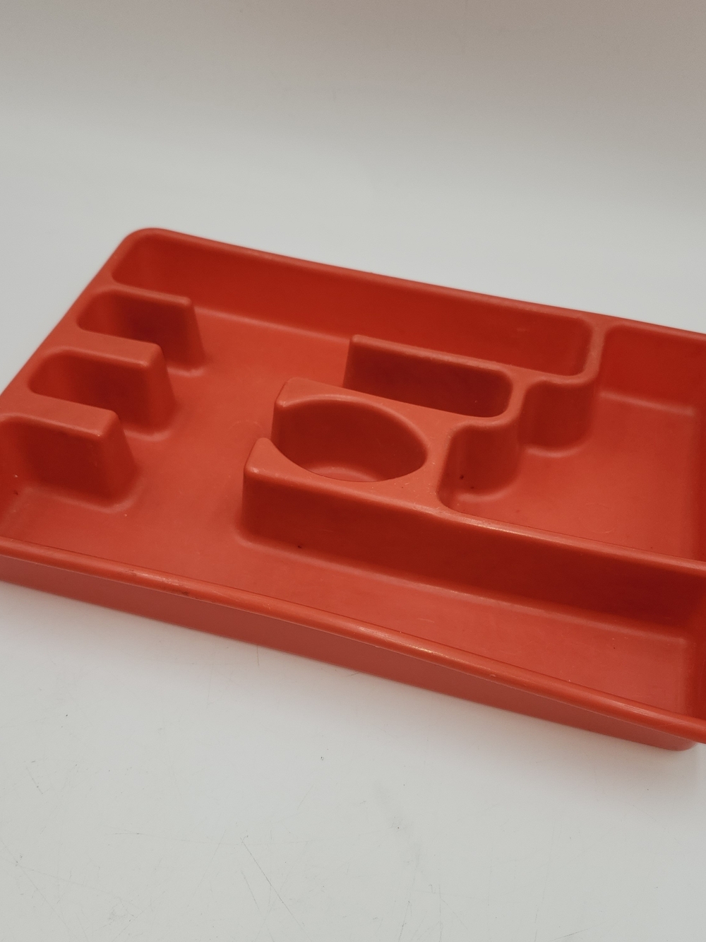 Vintage Rubbermaid #2921 Silverware Flatware Utensil Holder Tray 70s orange rust